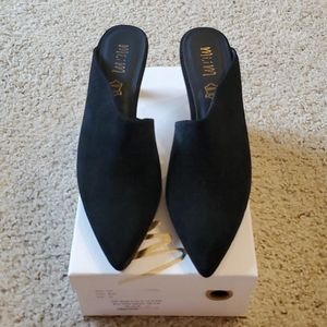 Vici collection black suede kitten heel mule - 10